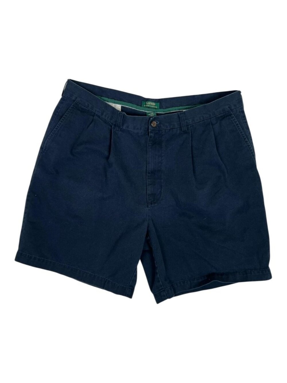 Lauren Ralph Lauren Shorts Mens 38 Blue Pleated Chino Classic Preppy Cotton